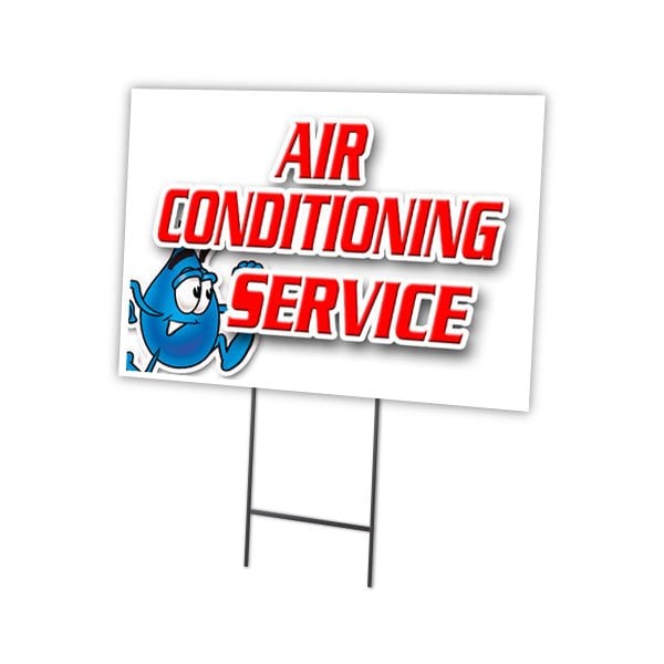 Air Conditioning Servi Yard & Stake outdoor plastic coroplast window, C-2436 Air Conditioning Servi